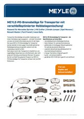 MEYLE-PD-Bremsbeläge für Transporter